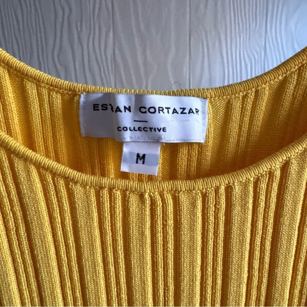 Esteban Cortazar x RTR Sunflower Yellow Knit Dress sz: M (hi-low)